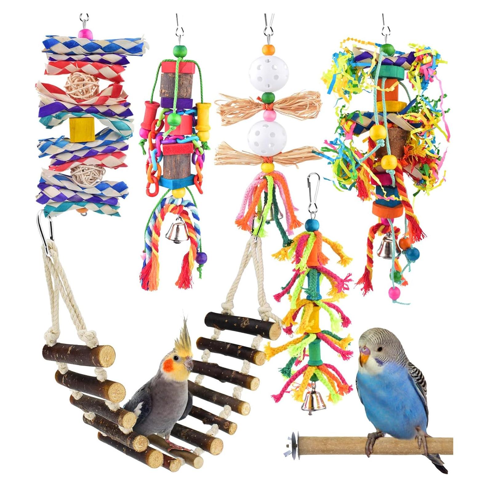 Juguetes para Aves KATUMO 7 en 1 - Escalera, Columpio y Perchas