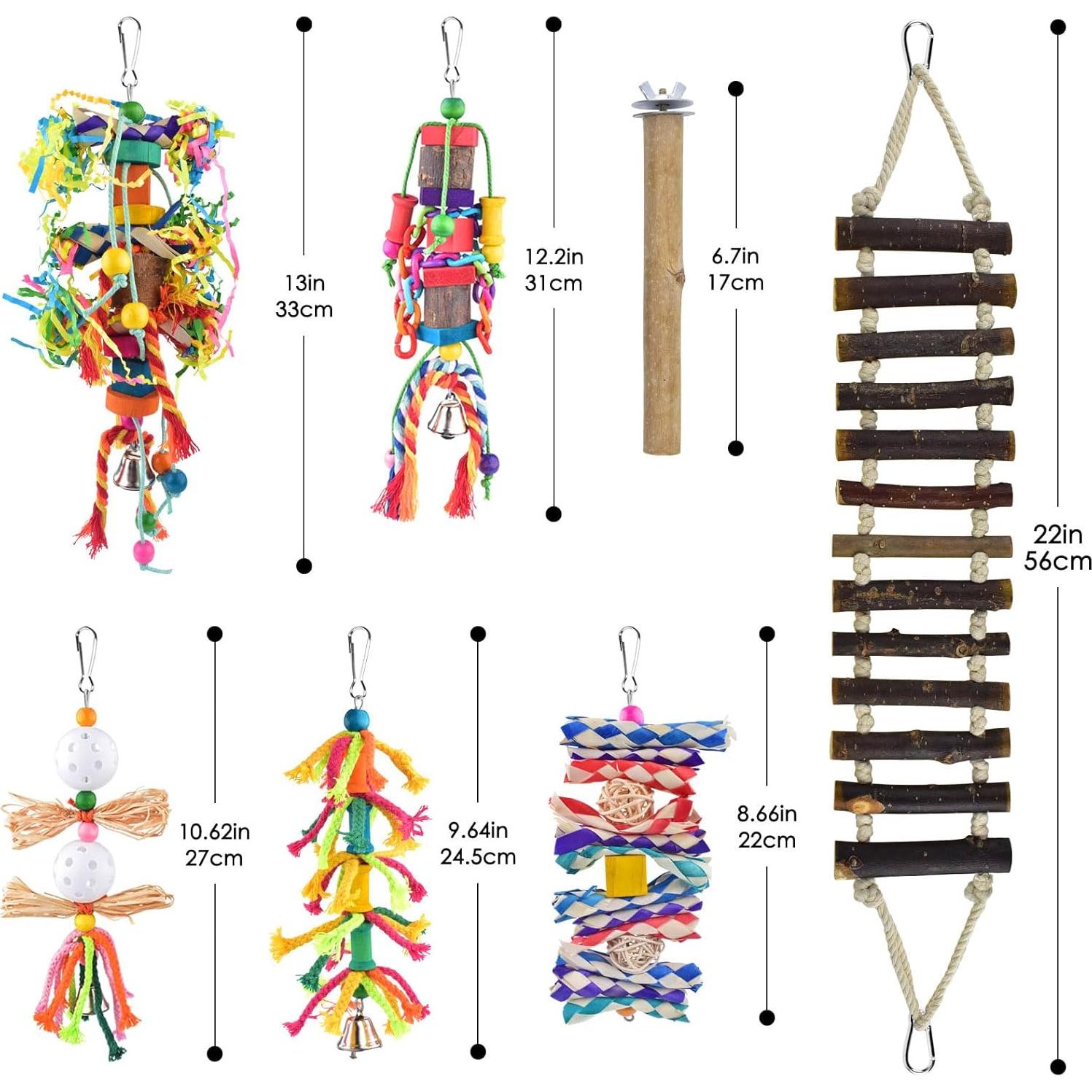 Juguetes para Aves KATUMO 7 en 1 - Escalera, Columpio y Perchas