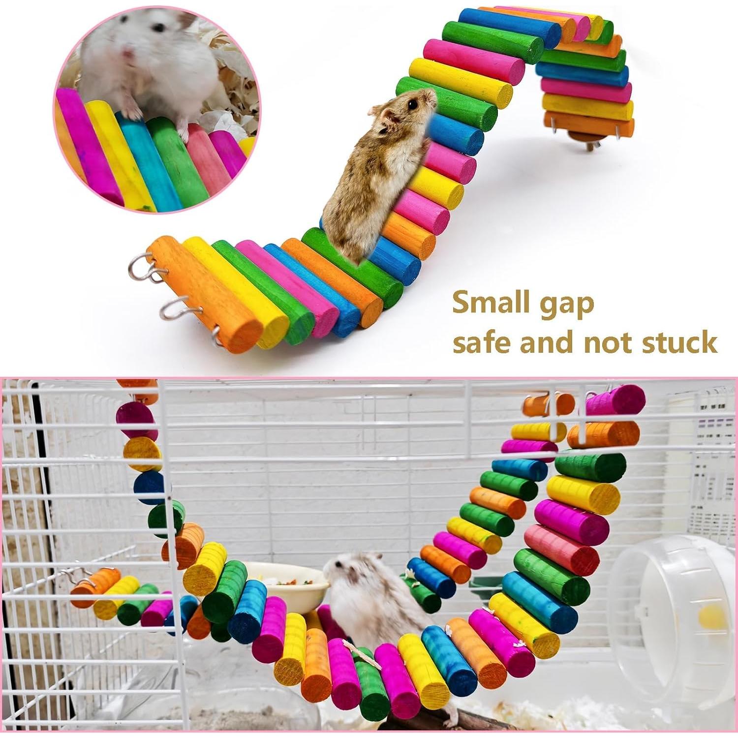 Puente Colorido de Madera Hamiledyi para Hámster 2 Piezas