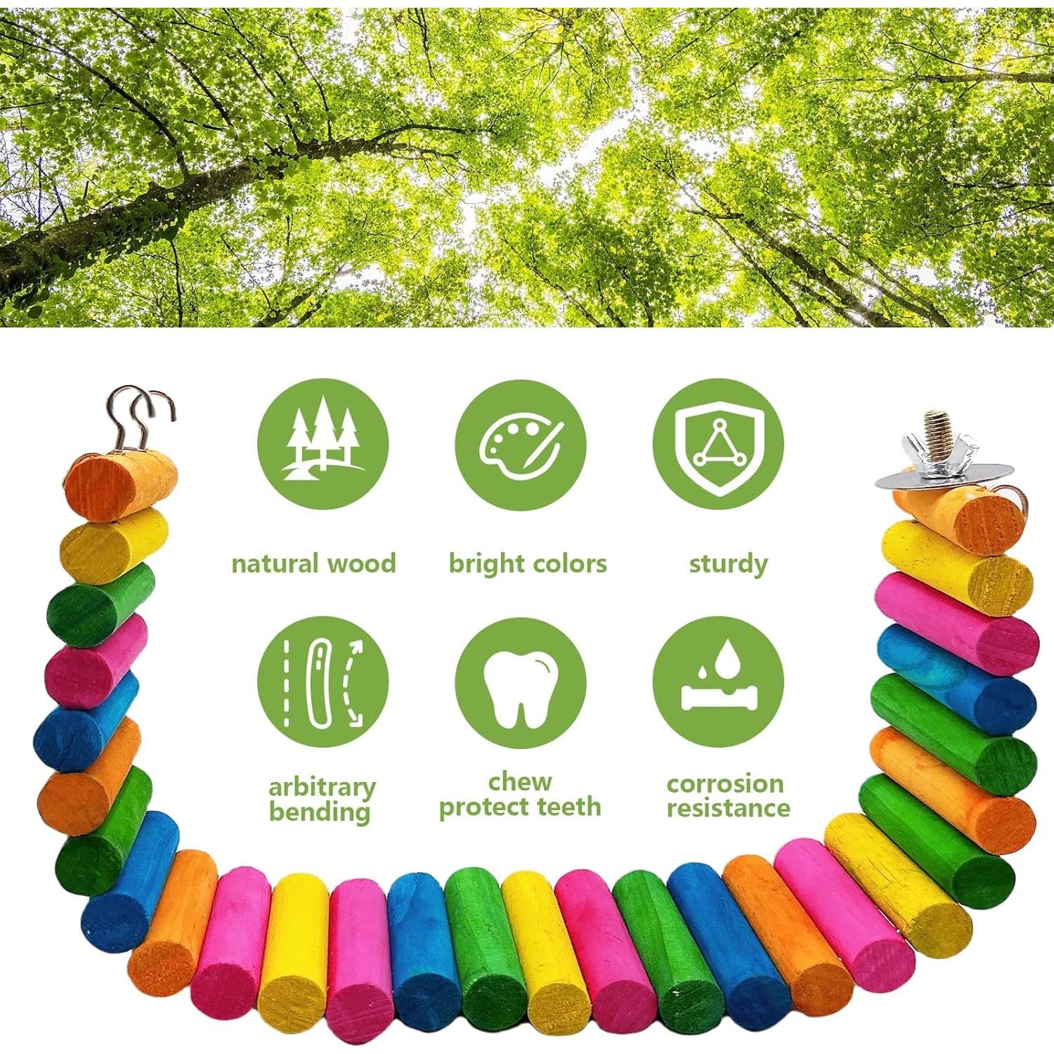 Puente Colorido de Madera Hamiledyi para Hámster 2 Piezas