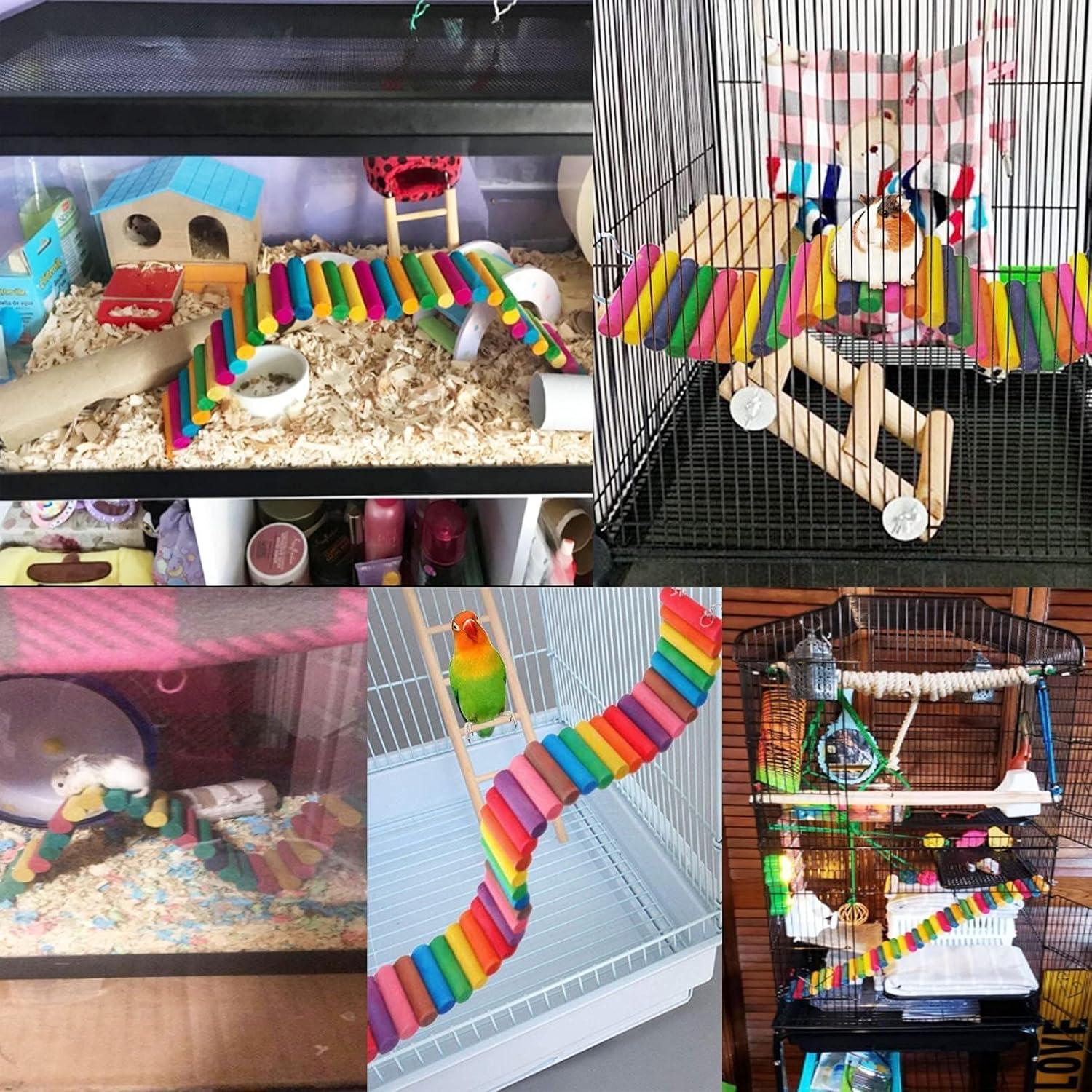 Puente Colorido de Madera Hamiledyi para Hámster 2 Piezas