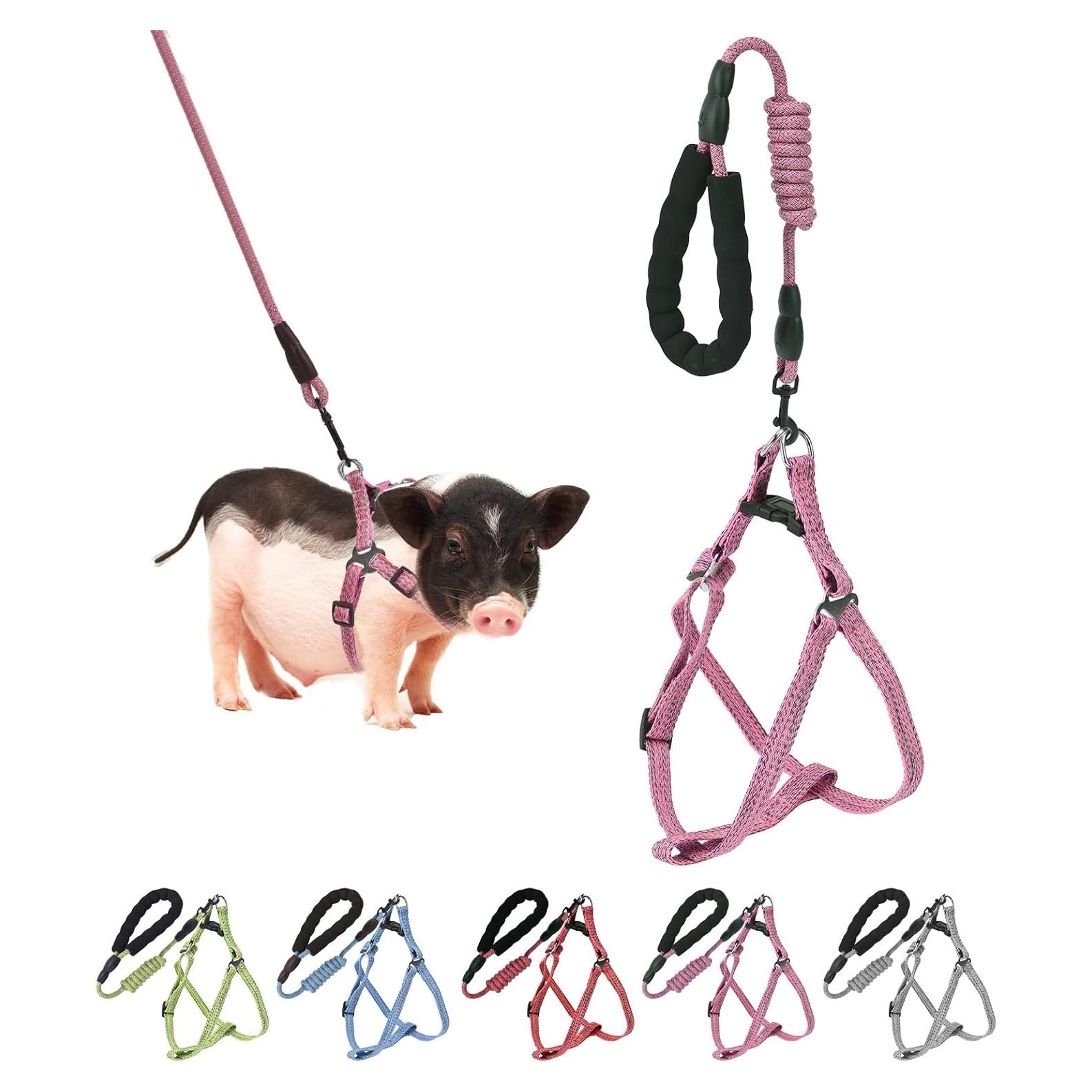 Arnés Ajustable para Mini Cerdo YeeBeny Rosa Tamaño M