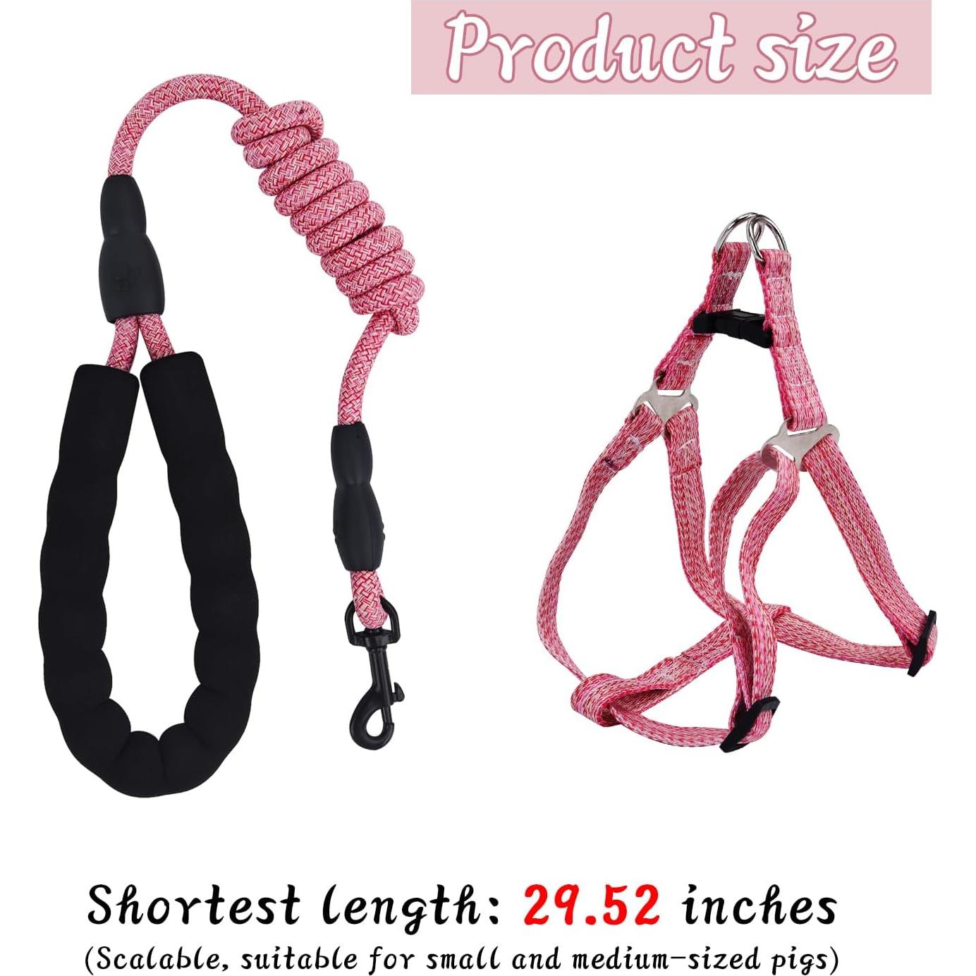 Arnés Ajustable para Mini Cerdo YeeBeny Rosa Tamaño M