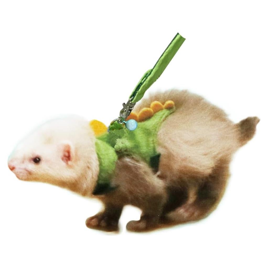 Arnés y Correa para Hurones Anelekor Dinosaurio Verde