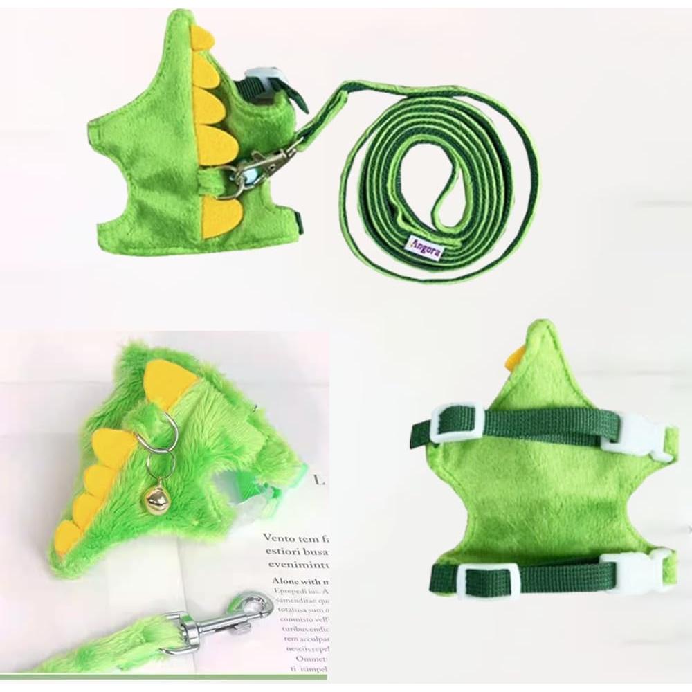 Arnés y Correa para Hurones Anelekor Dinosaurio Verde