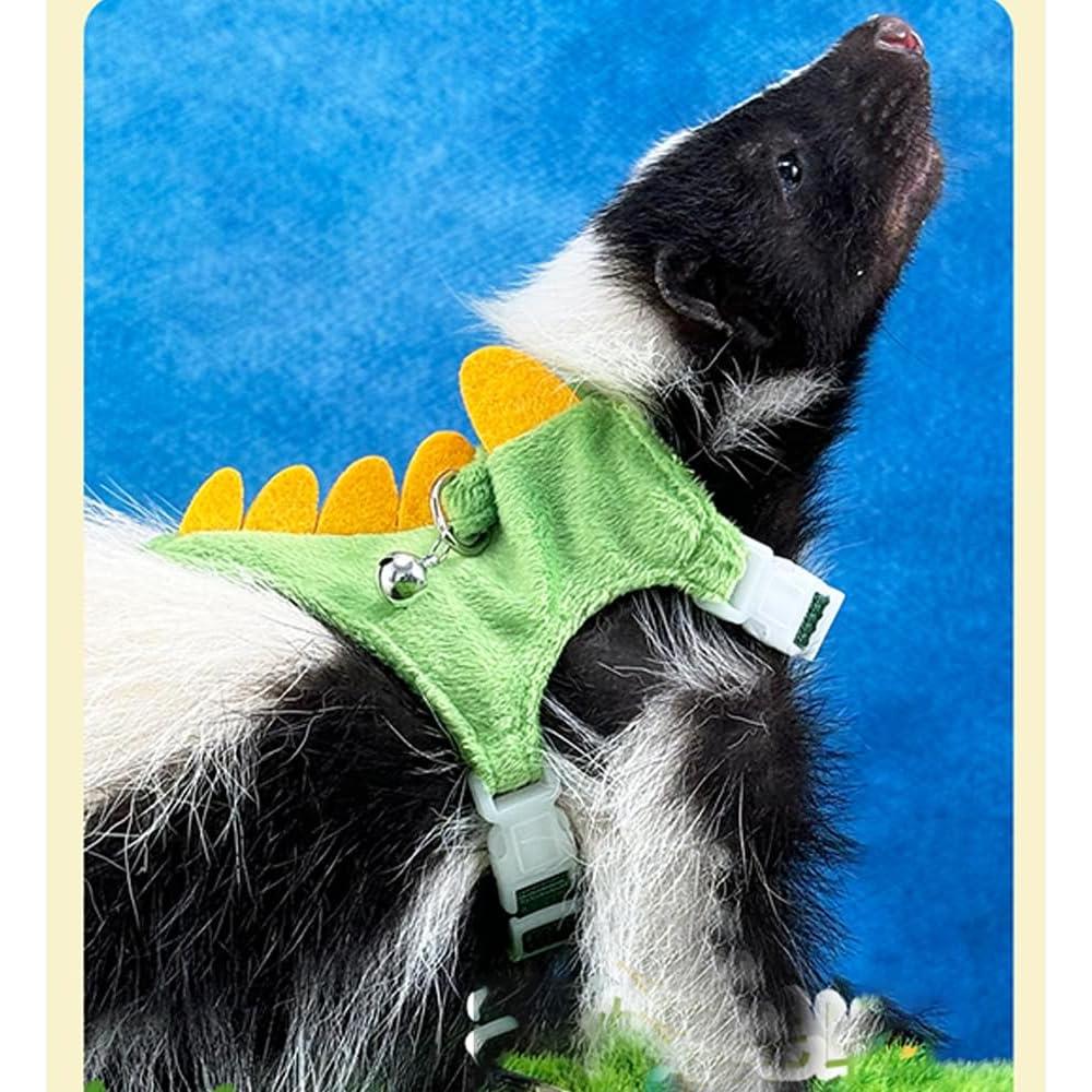 Arnés y Correa para Hurones Anelekor Dinosaurio Verde