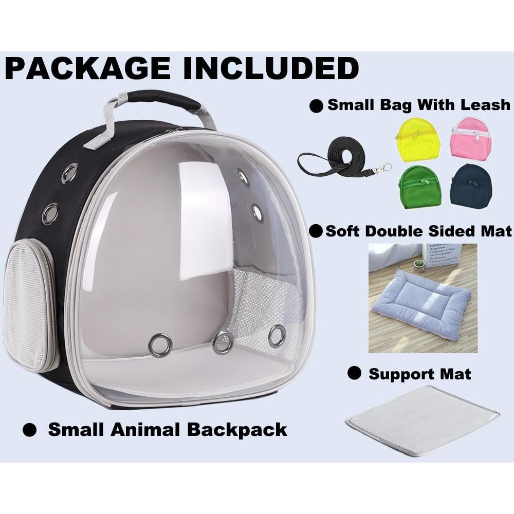 Mochila portátil para mascotas LAIRIES con bolsa y correa negra