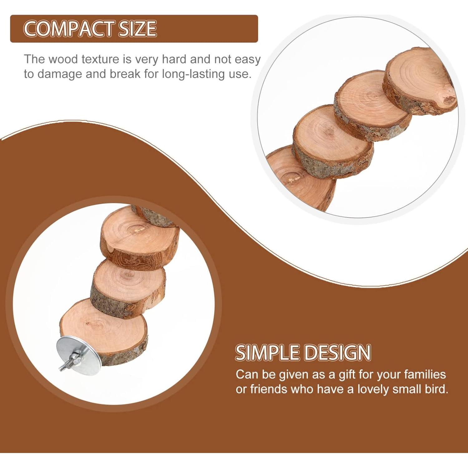 Escalera de Madera Kisangel para Periquitos 40x6x3cm