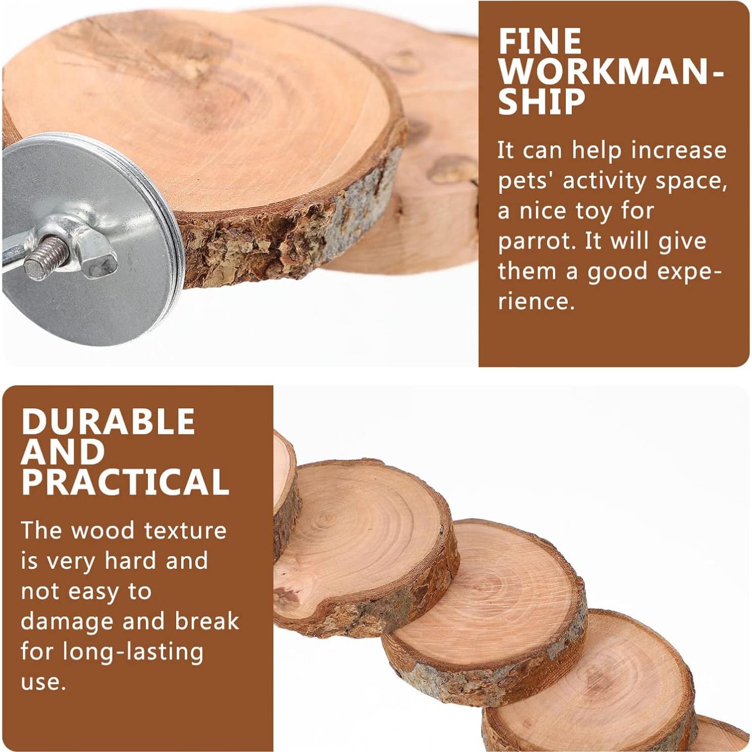 Escalera de Madera Kisangel para Periquitos 40x6x3cm