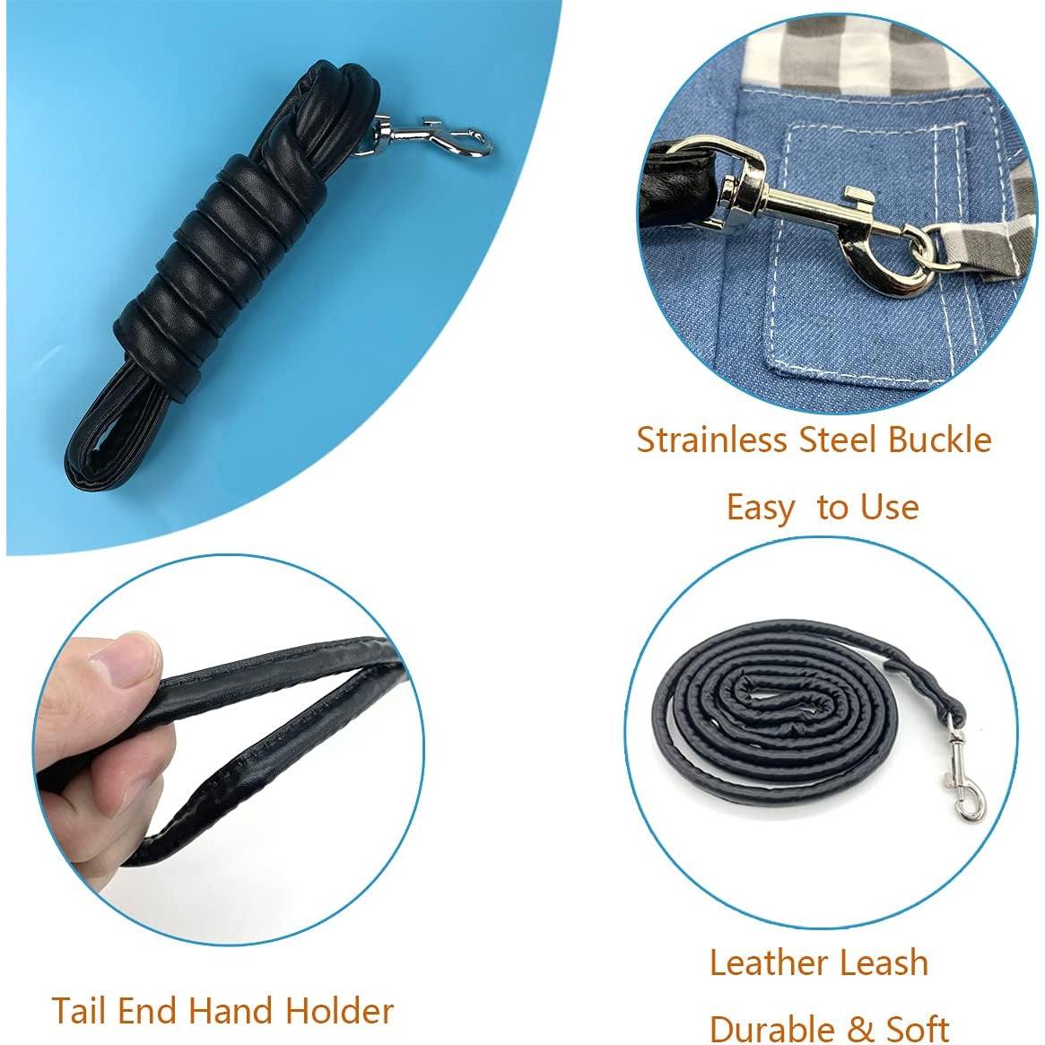 Arnés y Correa para Conejo Vehomy Denim Azul y Cuadros