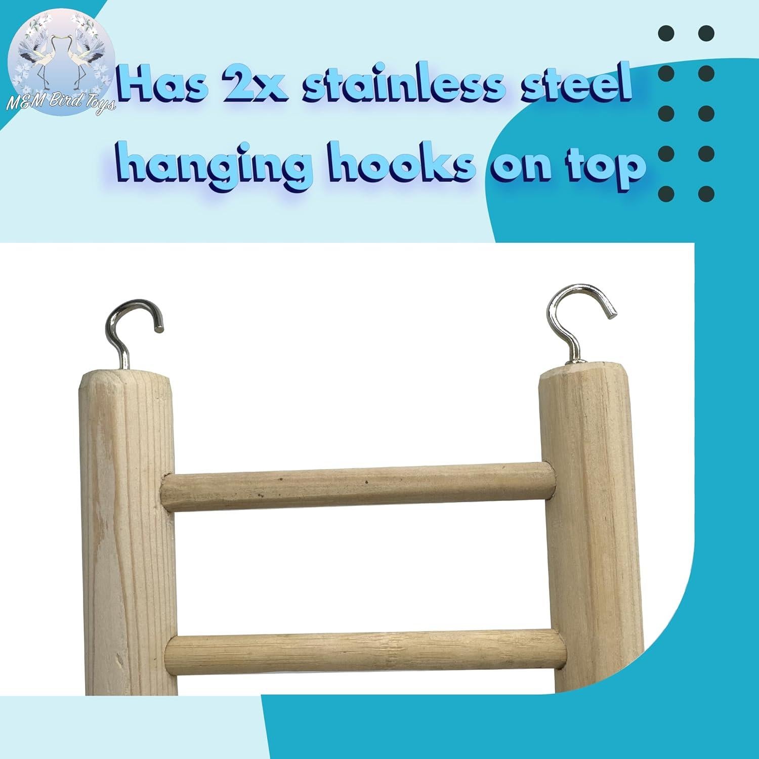 Escalera Gruesa de Madera de Pino 40.64 cm M&M Bird Toys