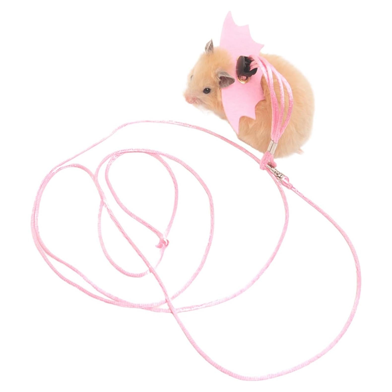 Arnés y Correa Ajustable para Hámsters y Reptiles Rosa