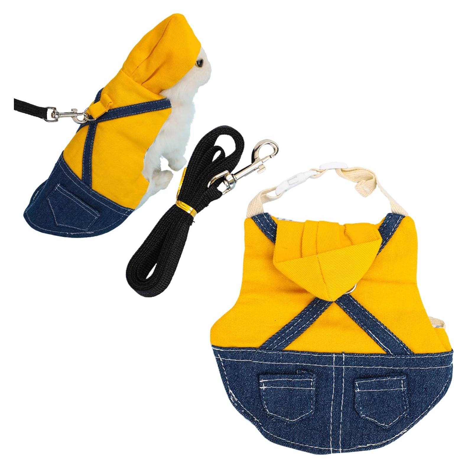 Arnés y Correa para Conejo Copfeu Amarillo Talla S