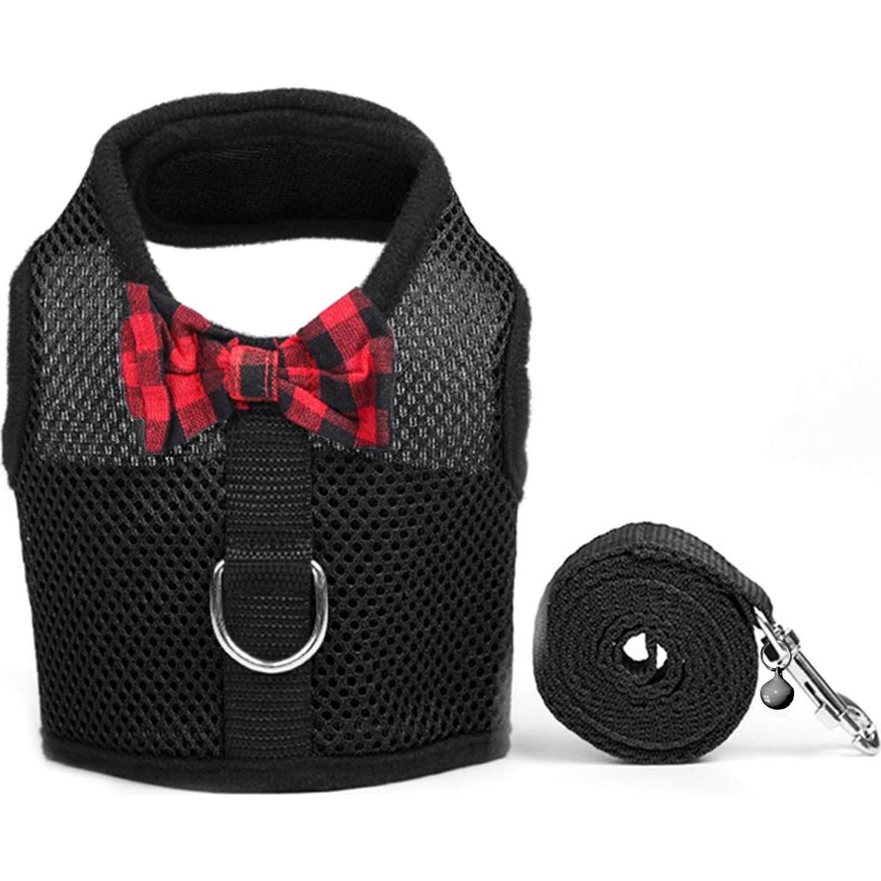 Arnés Rypet para Mascotas Pequeñas Negro - Malla Suave y Acolchado