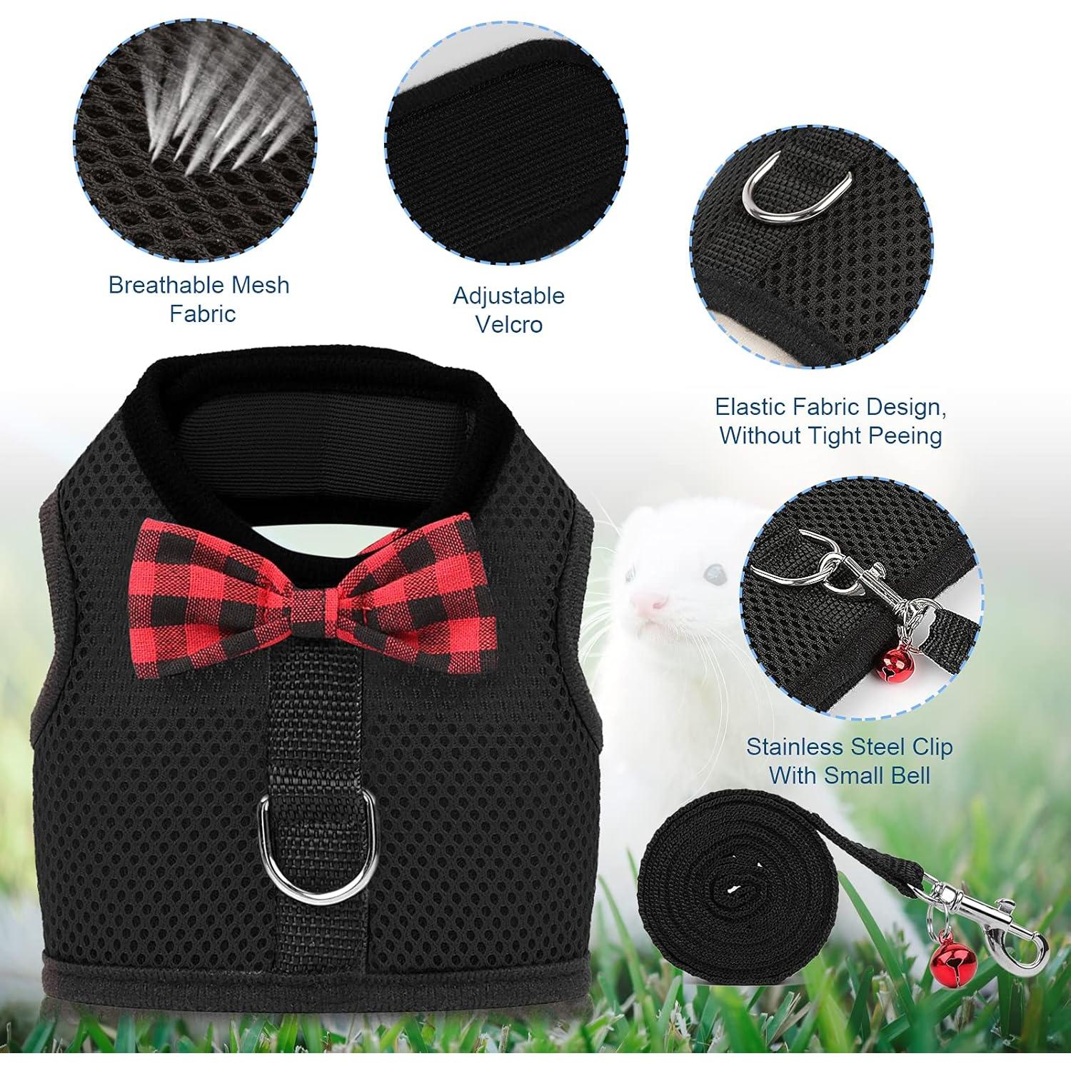 Arnés Rypet para Mascotas Pequeñas Negro - Malla Suave y Acolchado