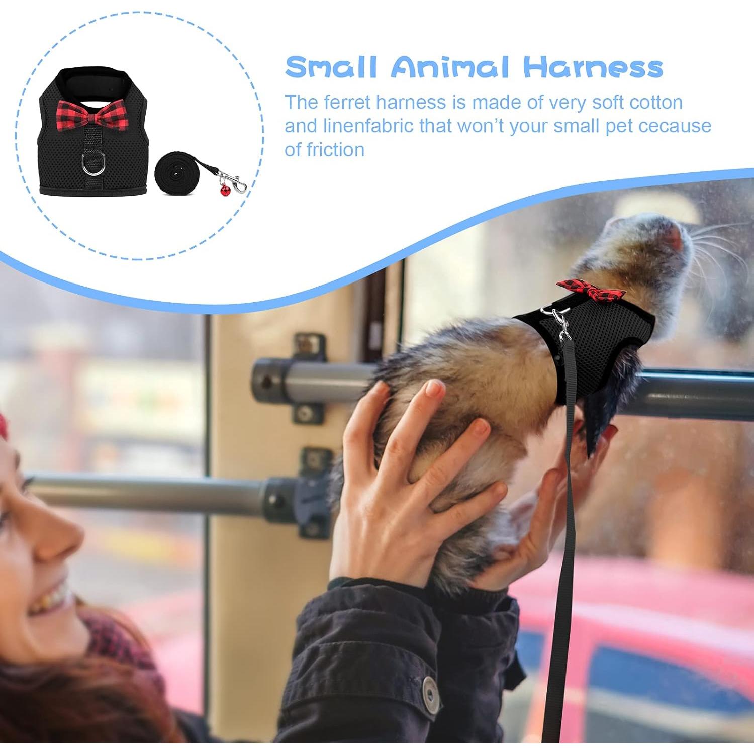 Arnés Rypet para Mascotas Pequeñas Negro - Malla Suave y Acolchado