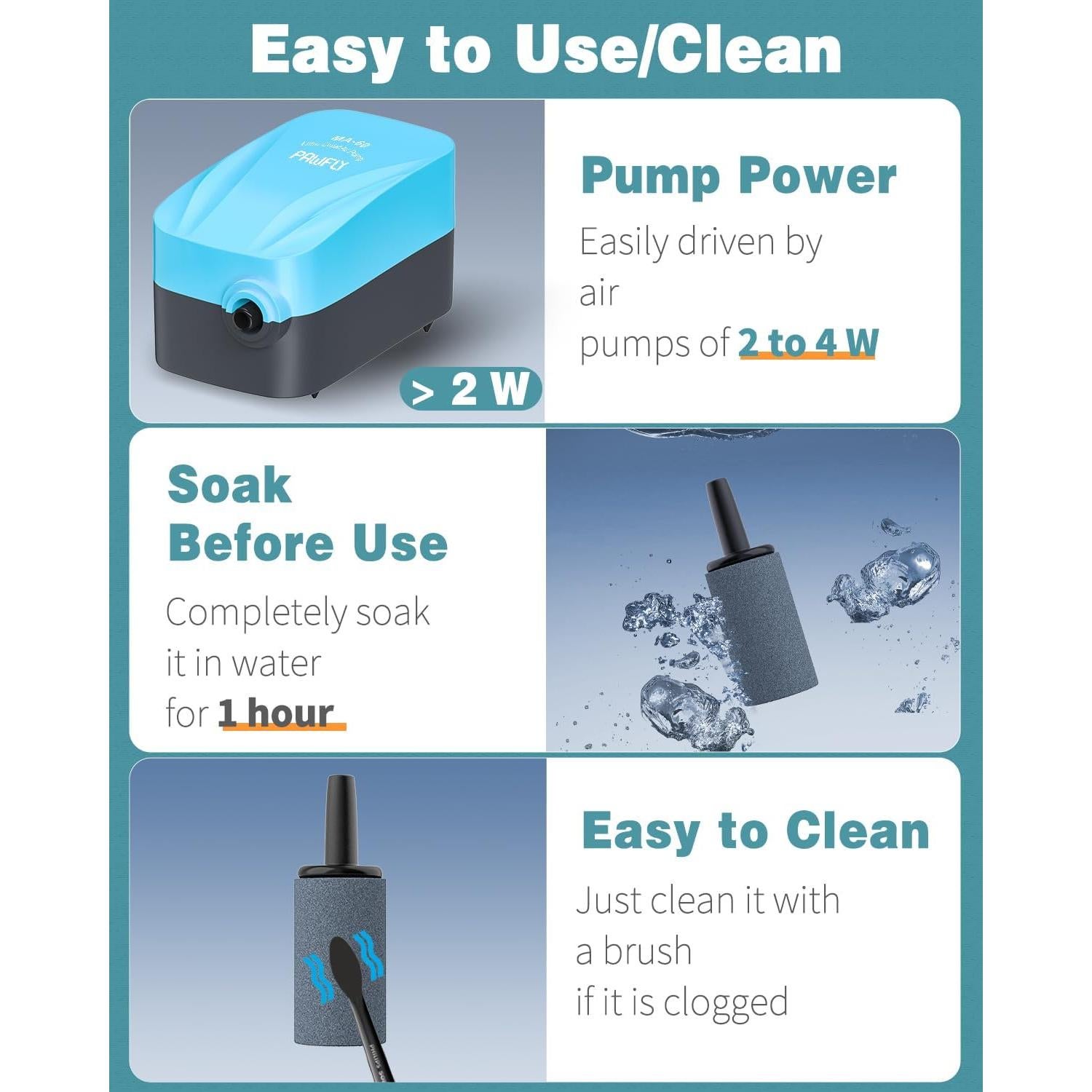 Pawfly Difusor de Burbuja para Acuario 1.5 cm, Paquete de 10