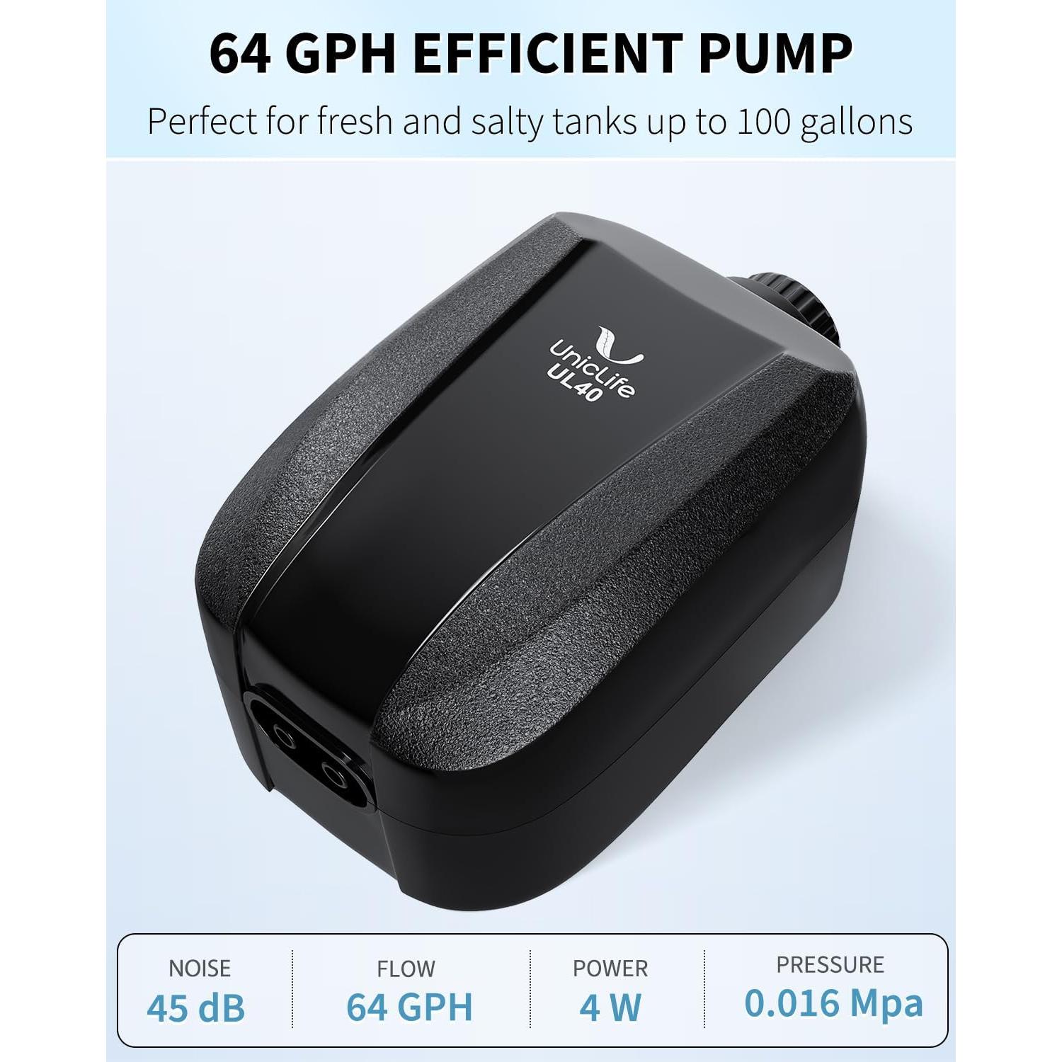 Bomba de Aire Uniclife para Acuario 38-378 Litros 242 LPH