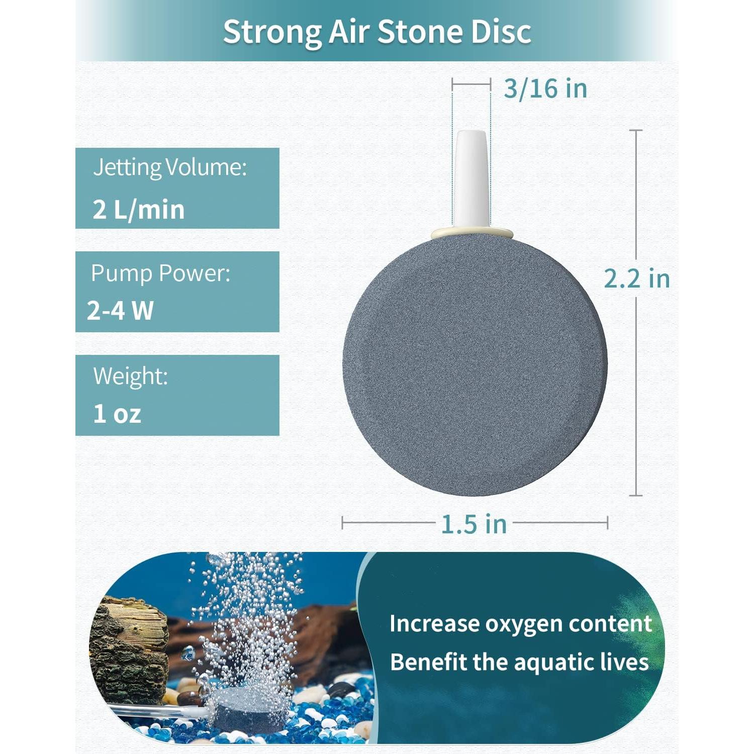 Disco de Piedra de Aire Pawfly 4 Piezas 3.81 cm para Acuario