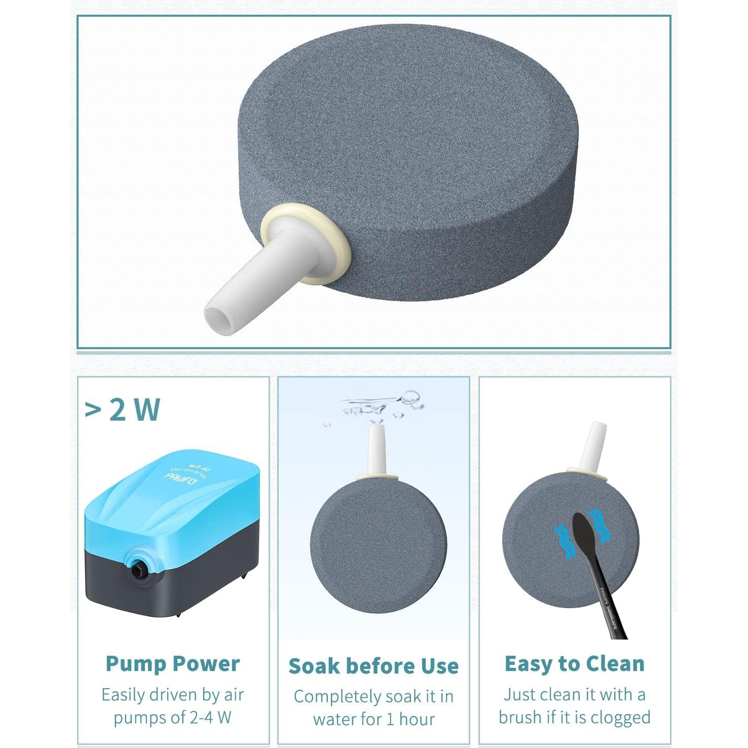 Disco de Piedra de Aire Pawfly 4 Piezas 3.81 cm para Acuario