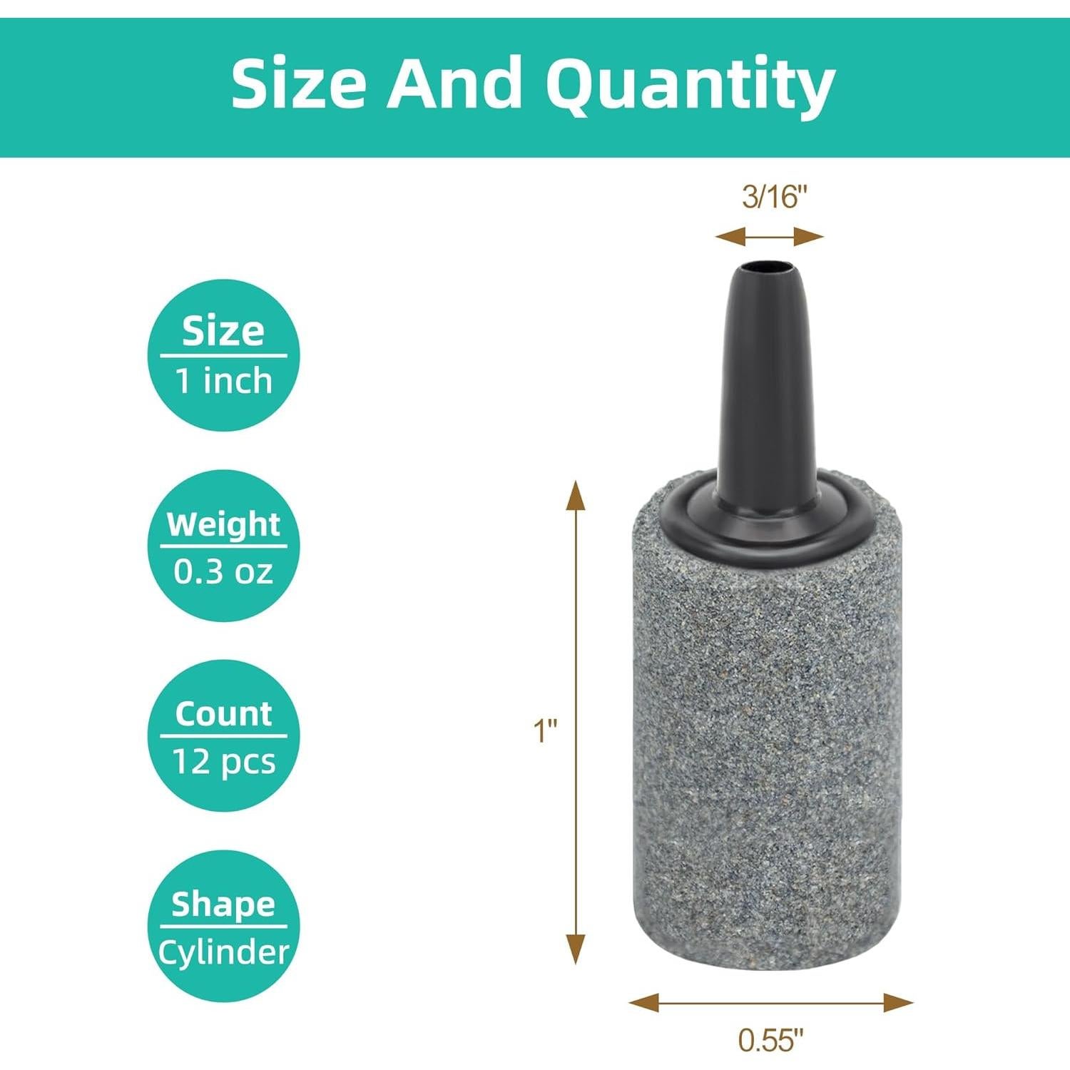 Piedra de Aire para Acuario DaToo 1.4 cm - Paquete de 12