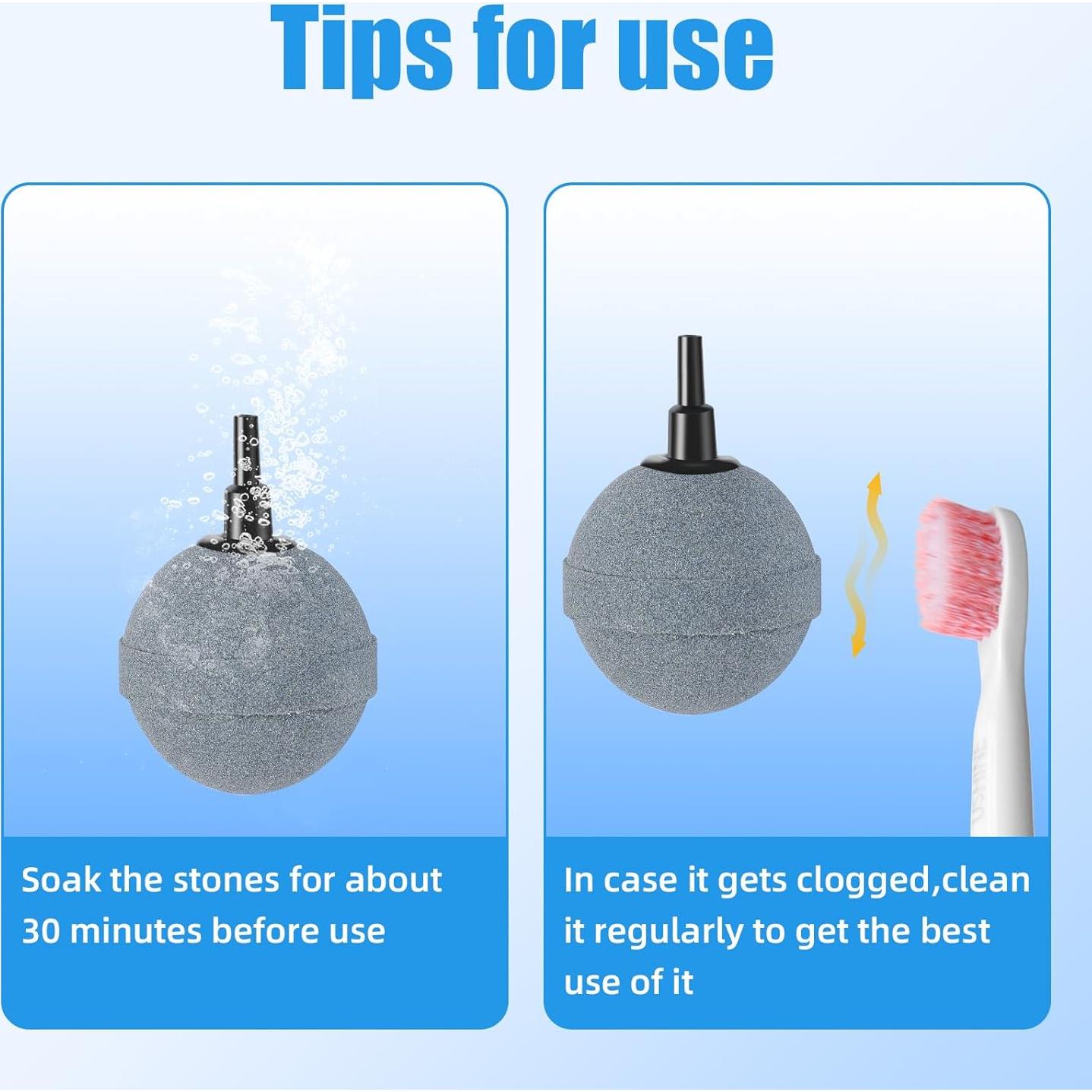 Piedras de Aire AQUANEAT 5.08 cm Difusor de Oxígeno Acuario