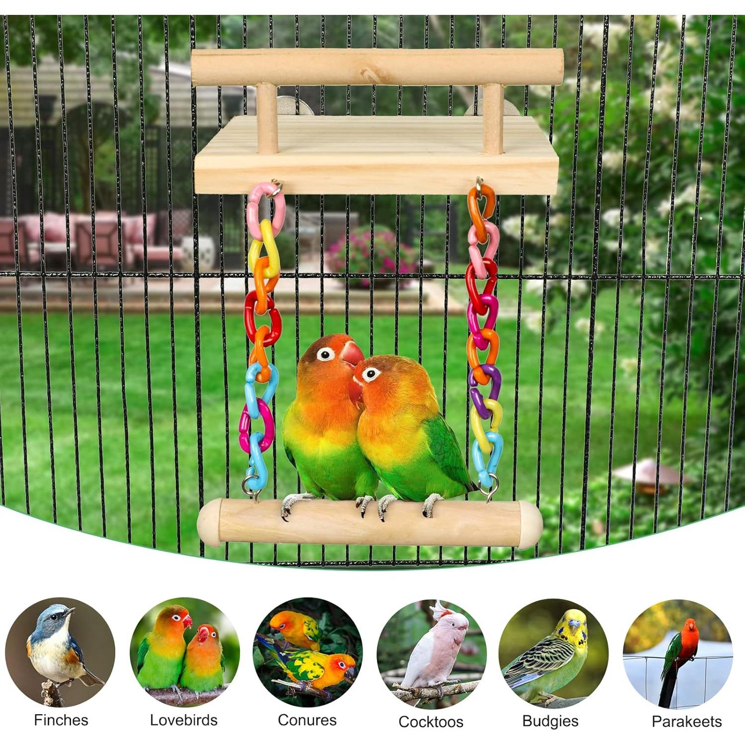 Gimnasio de Juego para Aves FrgKbTm - Plataforma de Madera 30x35 cm