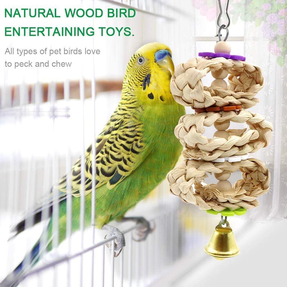 Juguetes para Aves iSbaby - 9 Piezas Madera Natural