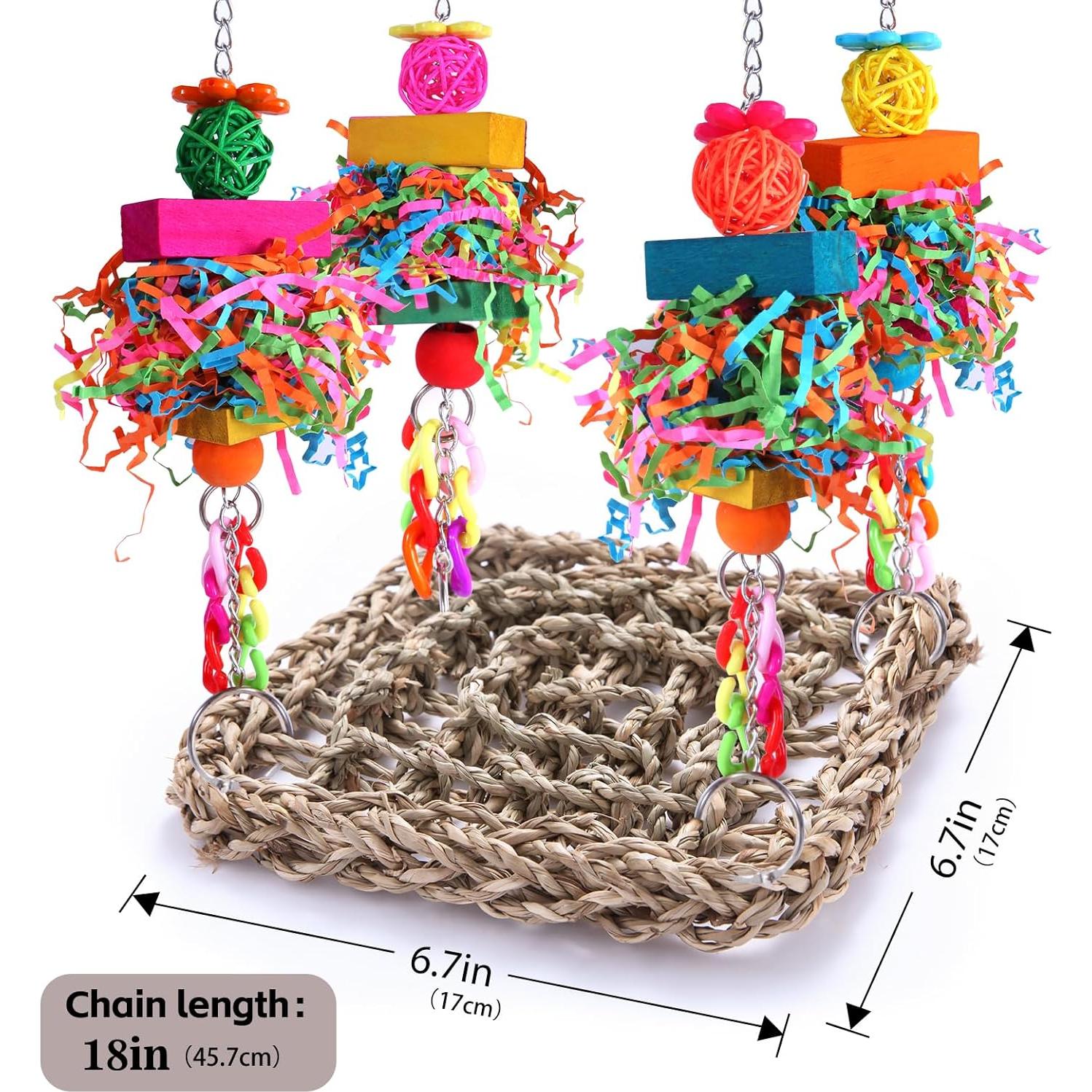 Juguete para Aves BBjinronjy Columpio Tejido Hierba Marina 17 cm
