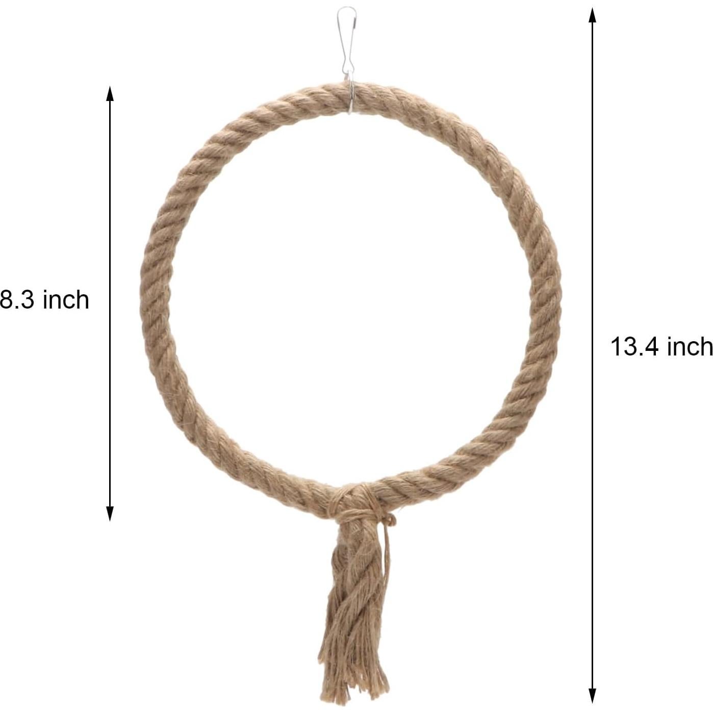 Columpio de Cuerda para Aves Wontee - Perchero Redondo 20.96x33.94cm