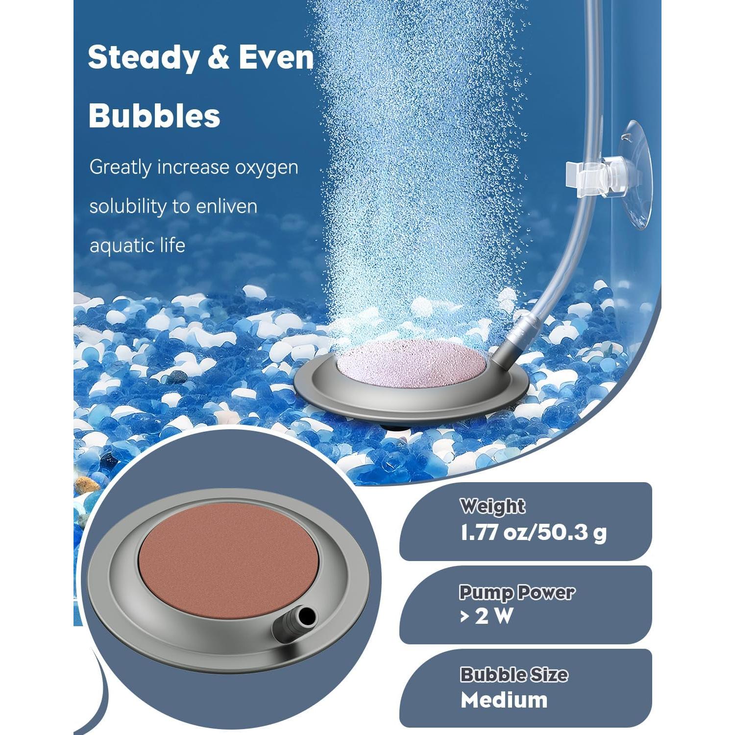 Disco de aire Pawfly para acuario 6.86 cm con ventosas