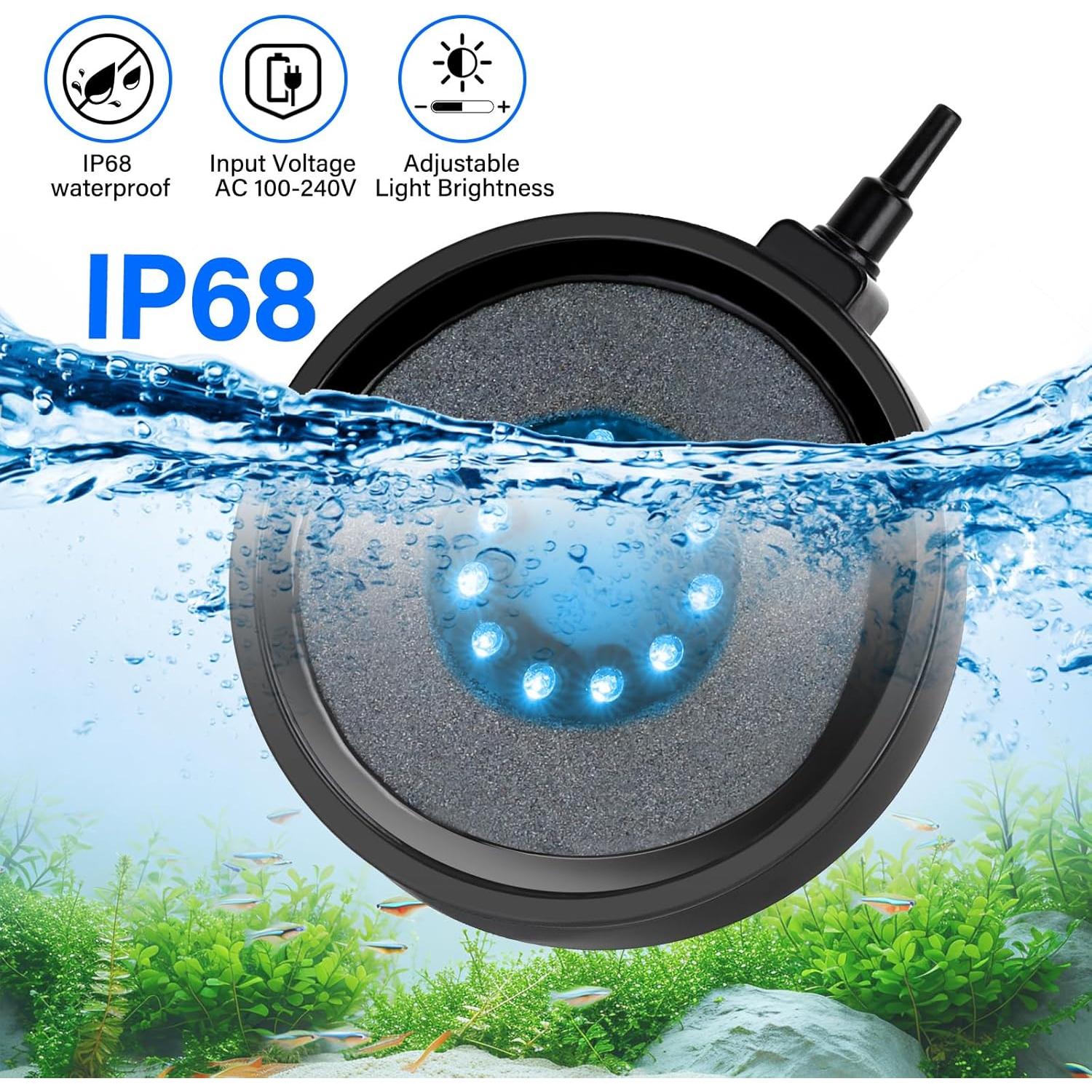 Luz de burbujas para acuario Fishkeeper FK019 LED 16 colores