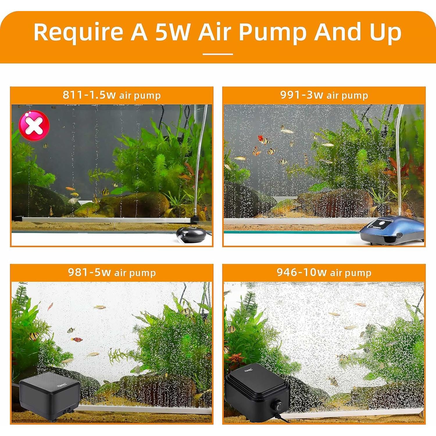 Piedra de Aire Acuática hygger 40.64 cm con Manguera y Ventosas