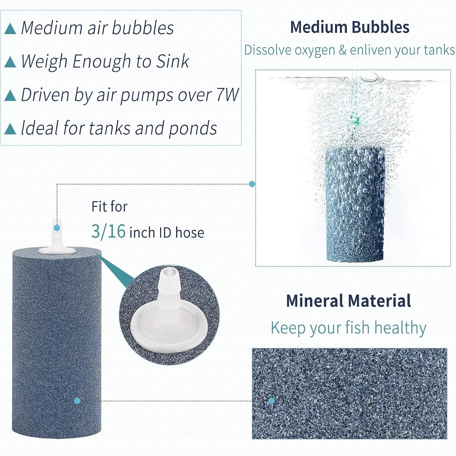 Cilindro de aire Pawfly 10 cm para acuarios y estanques - Paquete de 4