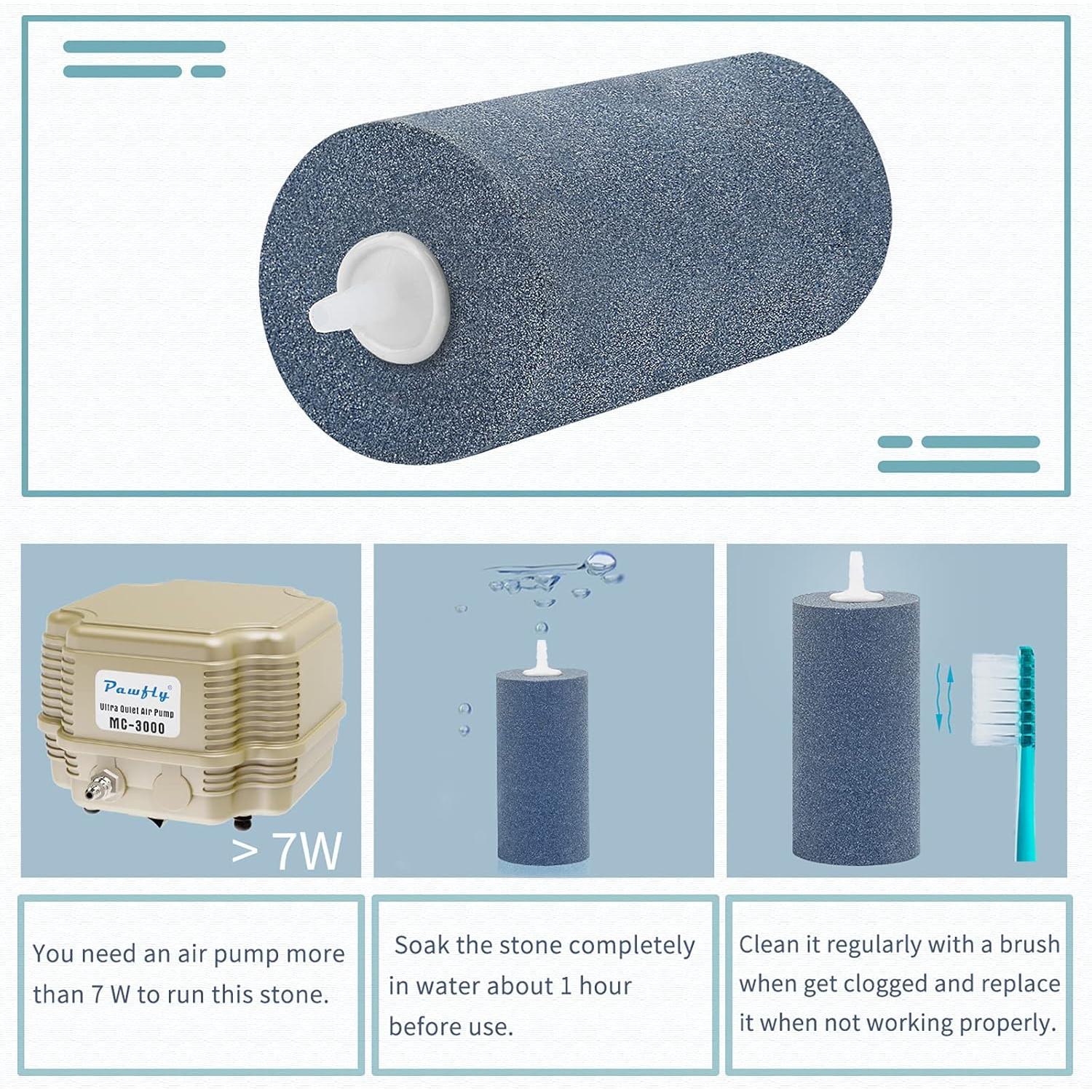 Cilindro de aire Pawfly 10 cm para acuarios y estanques - Paquete de 4