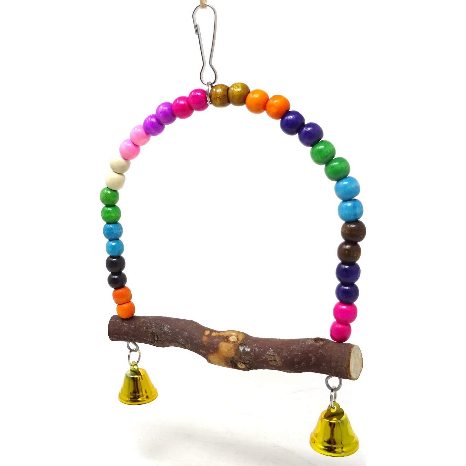 Columpio de Madera Honbay para Aves Pequeñas 16x15cm