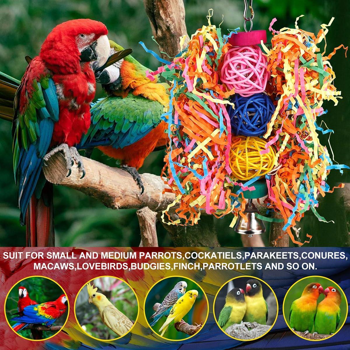 Juguetes para Aves YIXUND - Percha de Cuerda y Accesorios Coloridos