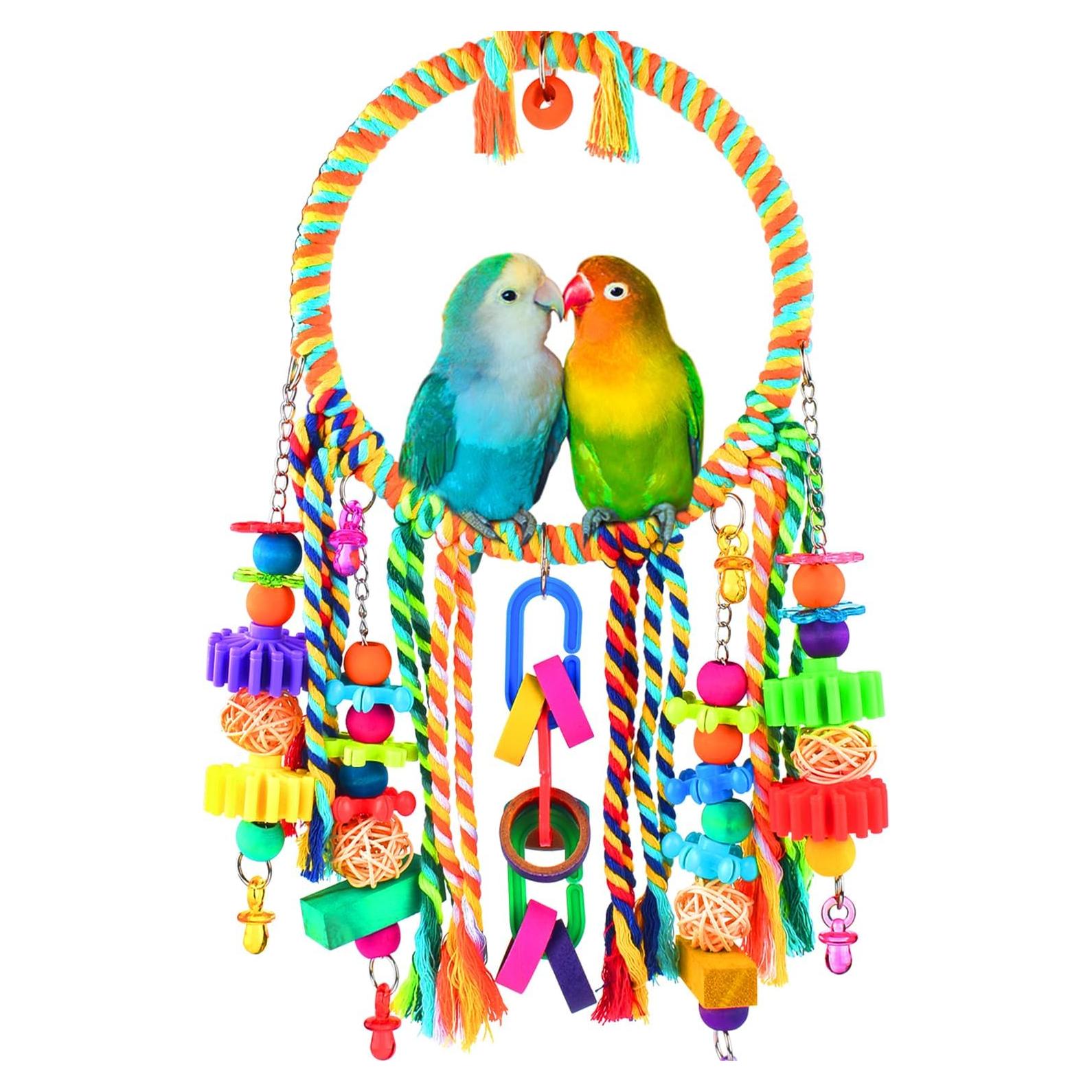 Columpio para Aves KATUMO con Juguetes Coloridos 17cm