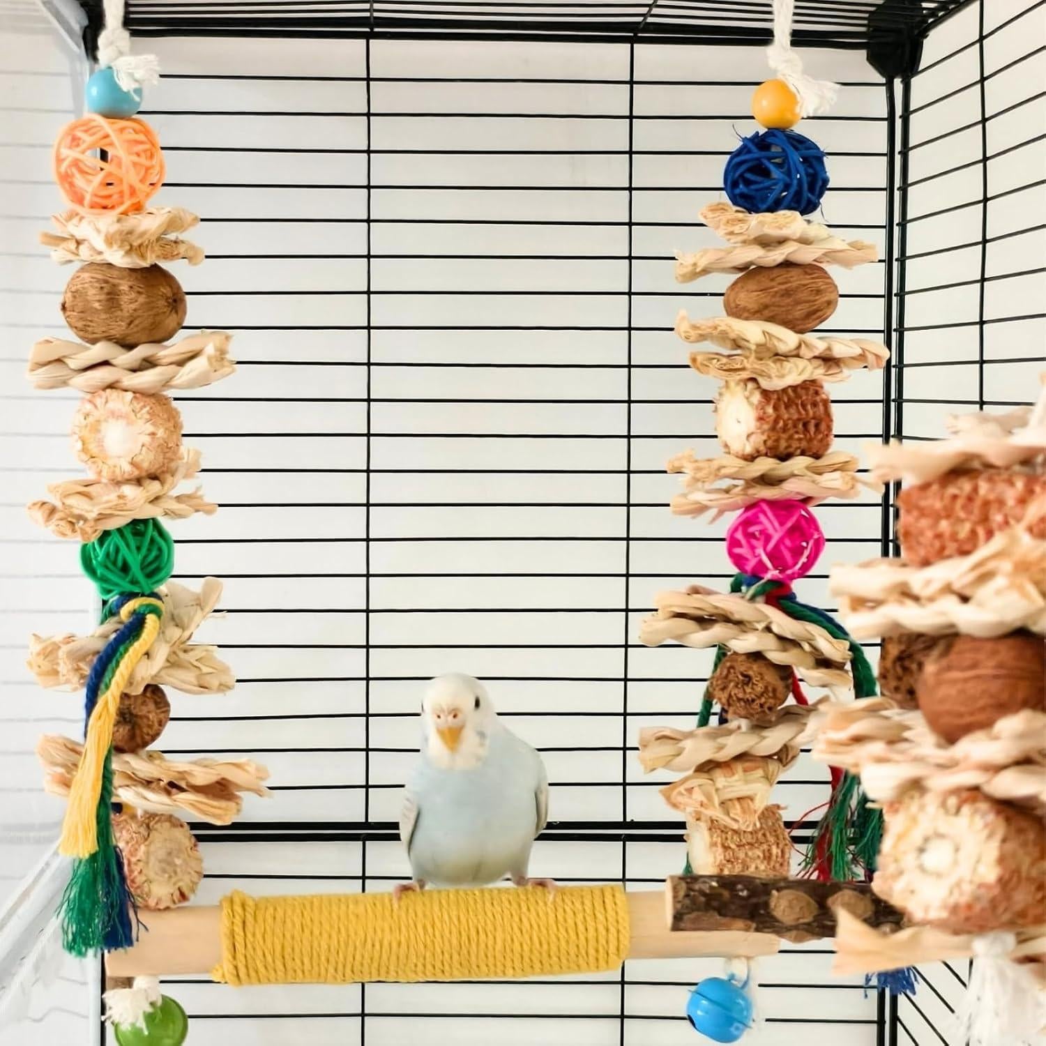 Juguete Columpio para Aves XLpeixin - Madera Natural 20cm