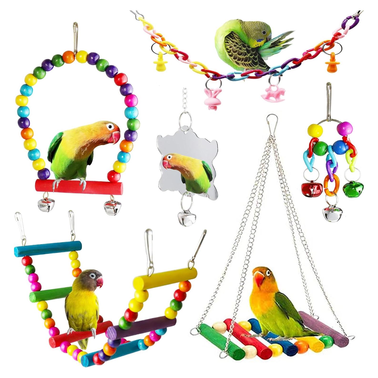 Juguetes para Periquitos ESRISE - 6 Accesorios Coloridos