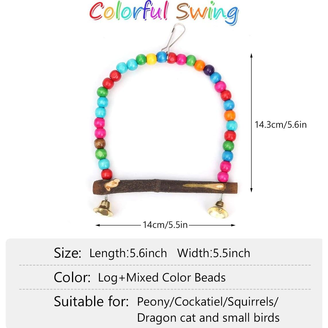 Columpio para Aves Yosoo 14 x 14.3 cm Madera Multicolor