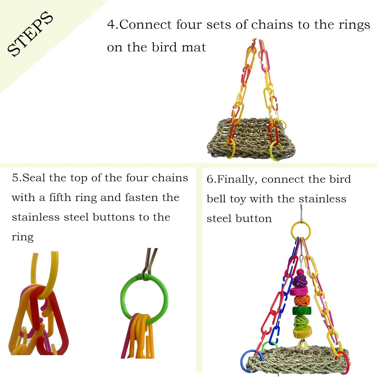 Alfombra de Hierba Marina MUYG para Aves 18x18 cm Natural