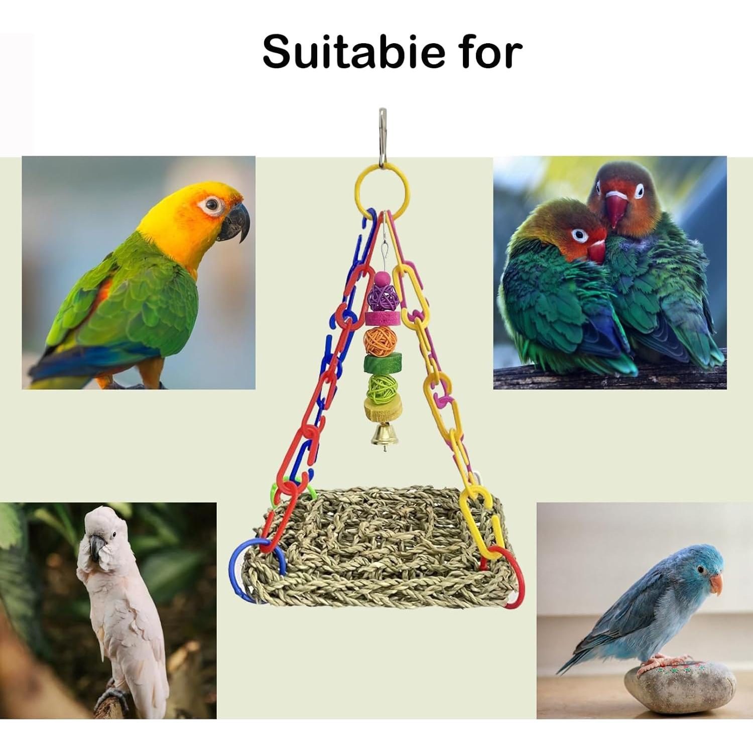 Alfombra de Hierba Marina MUYG para Aves 18x18 cm Natural