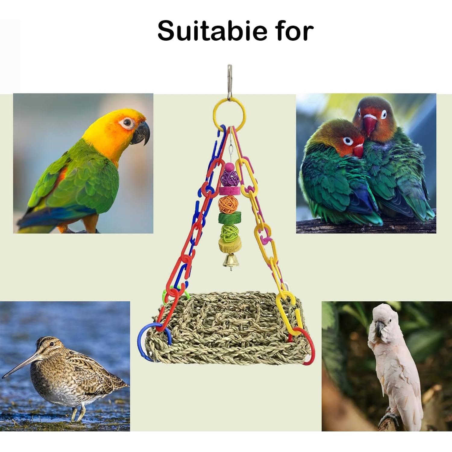 Alfombra de Hierba Marina MUYG para Aves 18x18 cm Natural