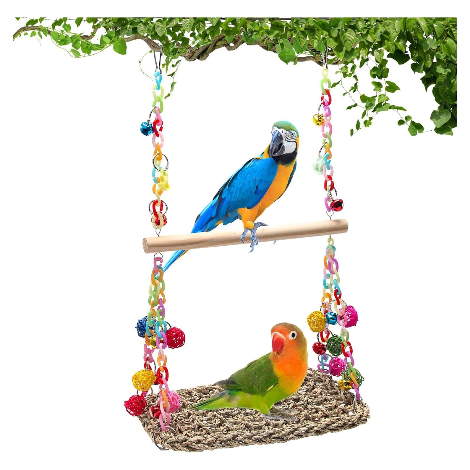 Columpio para Aves Coolrunner con Hamaca y Campanas Coloridas