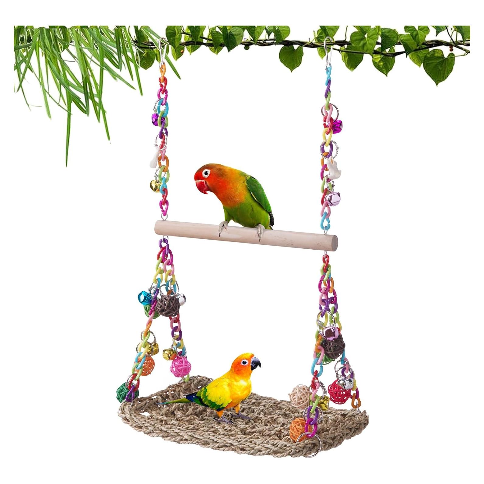 Columpio de Hamaca para Aves FrgKbTm con Juguetes Masticables