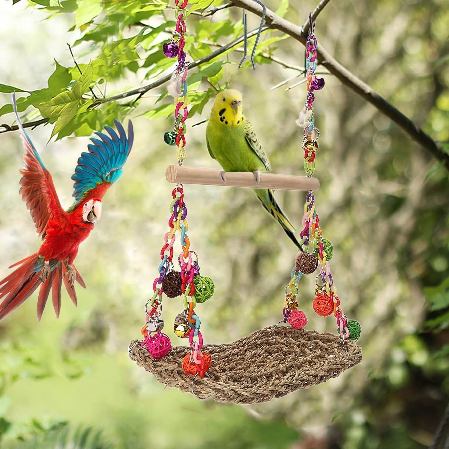 Columpio de Hamaca para Aves FrgKbTm con Juguetes Masticables