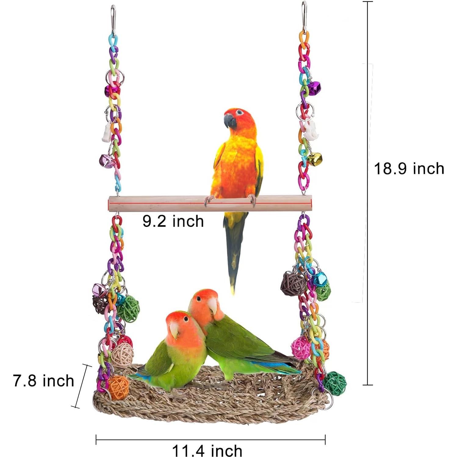 Columpio de Hamaca para Aves FrgKbTm con Juguetes Masticables