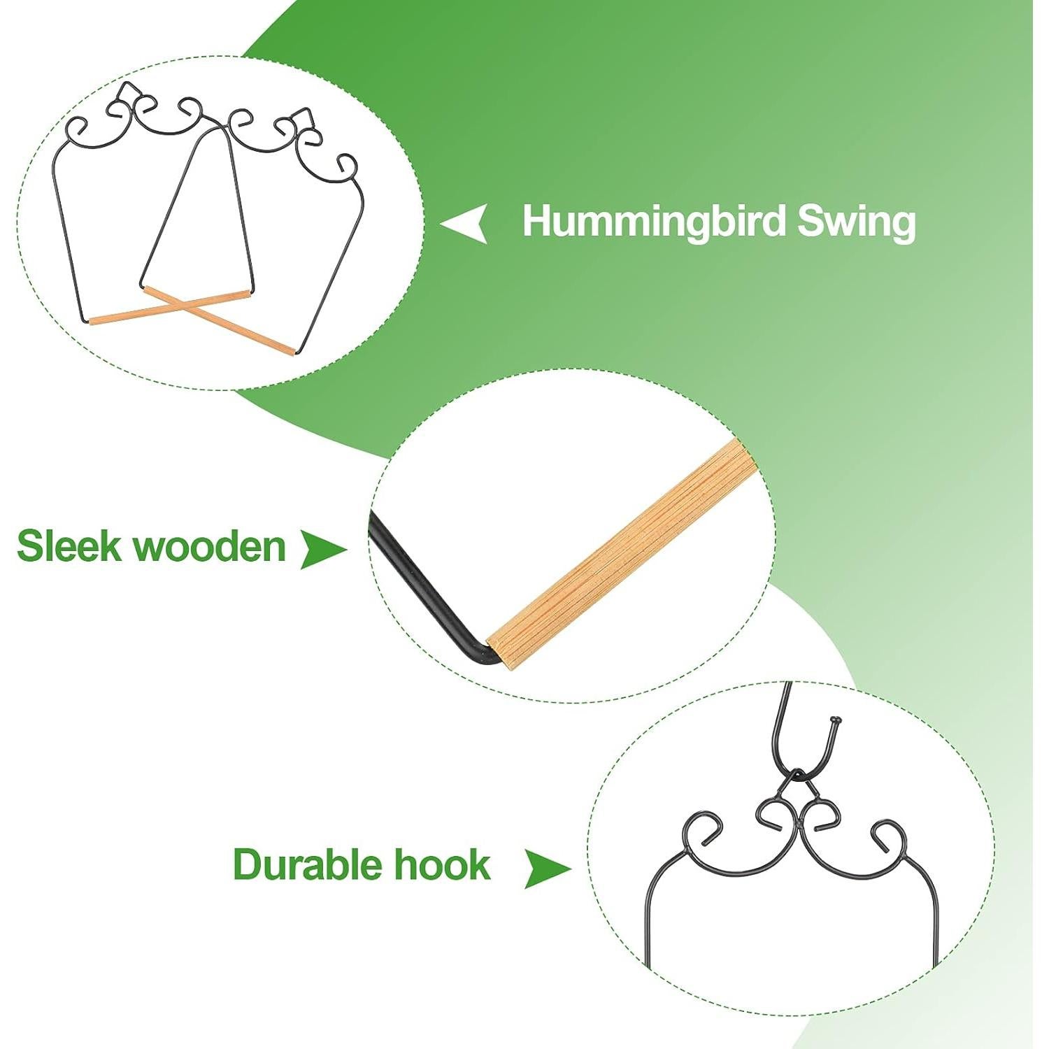 Columpios para Colibríes Ripeng - 2 Piezas con Ganchos en S