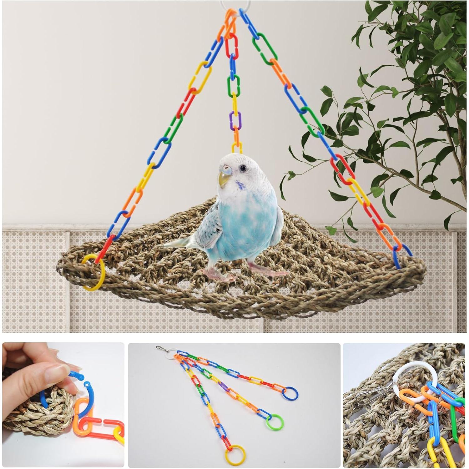 Hamaca de Hierba Marina MUYG para Aves - 42x32 cm, 2 Pcs